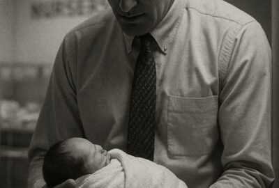 Muhammad Ali tenderly cradling newborn Laila Ali in hospital nursery black and white