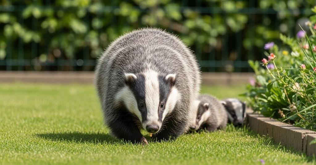 Newborn blind badger cubs curled together deep inside an underground sett