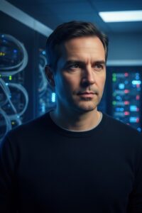 Dario Amodei, Anthropic CEO and AI safety pioneer, in a research environment