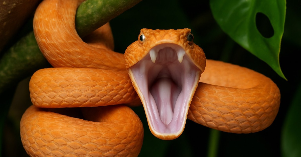 Close-up of eyelash viper