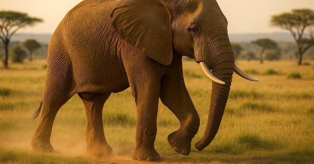 Close-up of elephant foot pad pressed into soft African soil showing wide spread