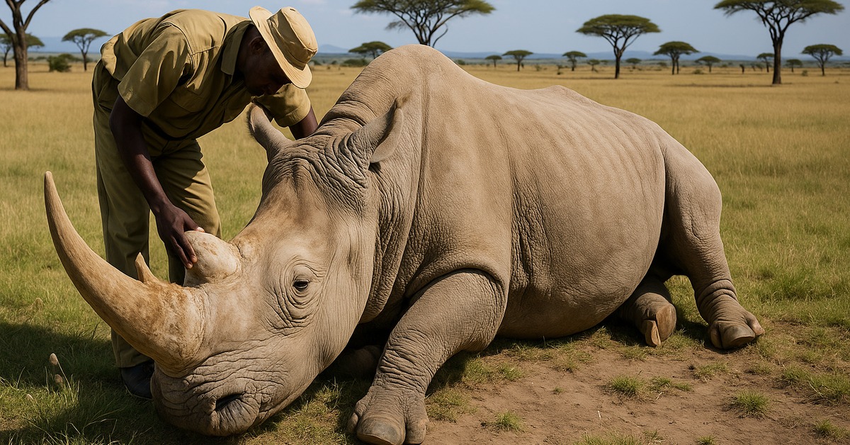 Close-up of white rhino