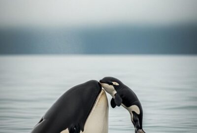 Tahlequah the orca pushing her deceased newborn calf through the Salish Sea