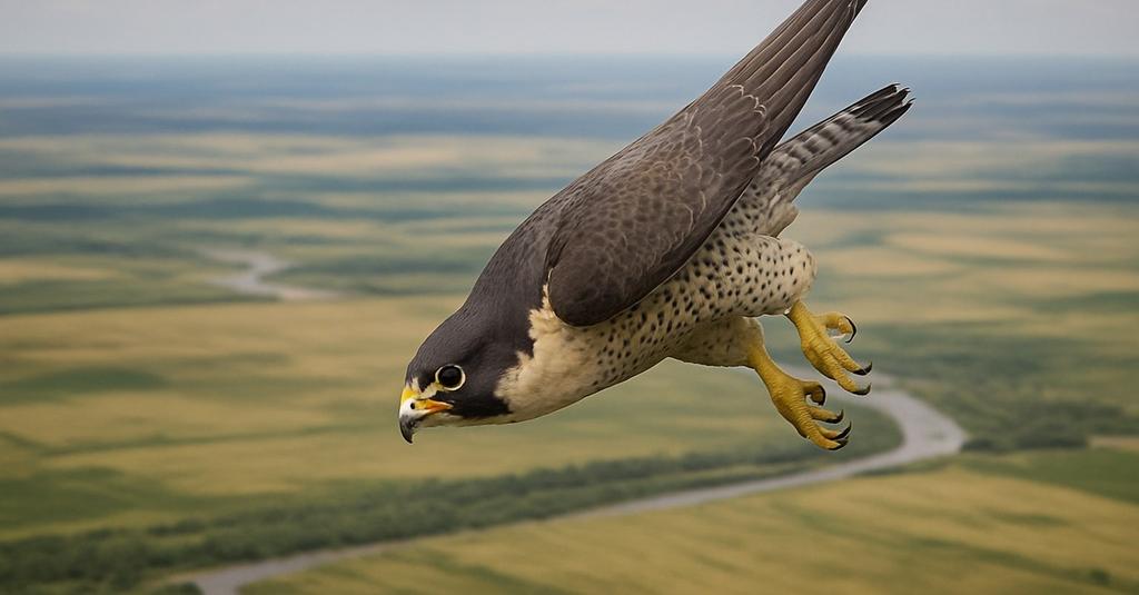 Close-up of peregrine falcon talons clenched tight ready for a precision strike