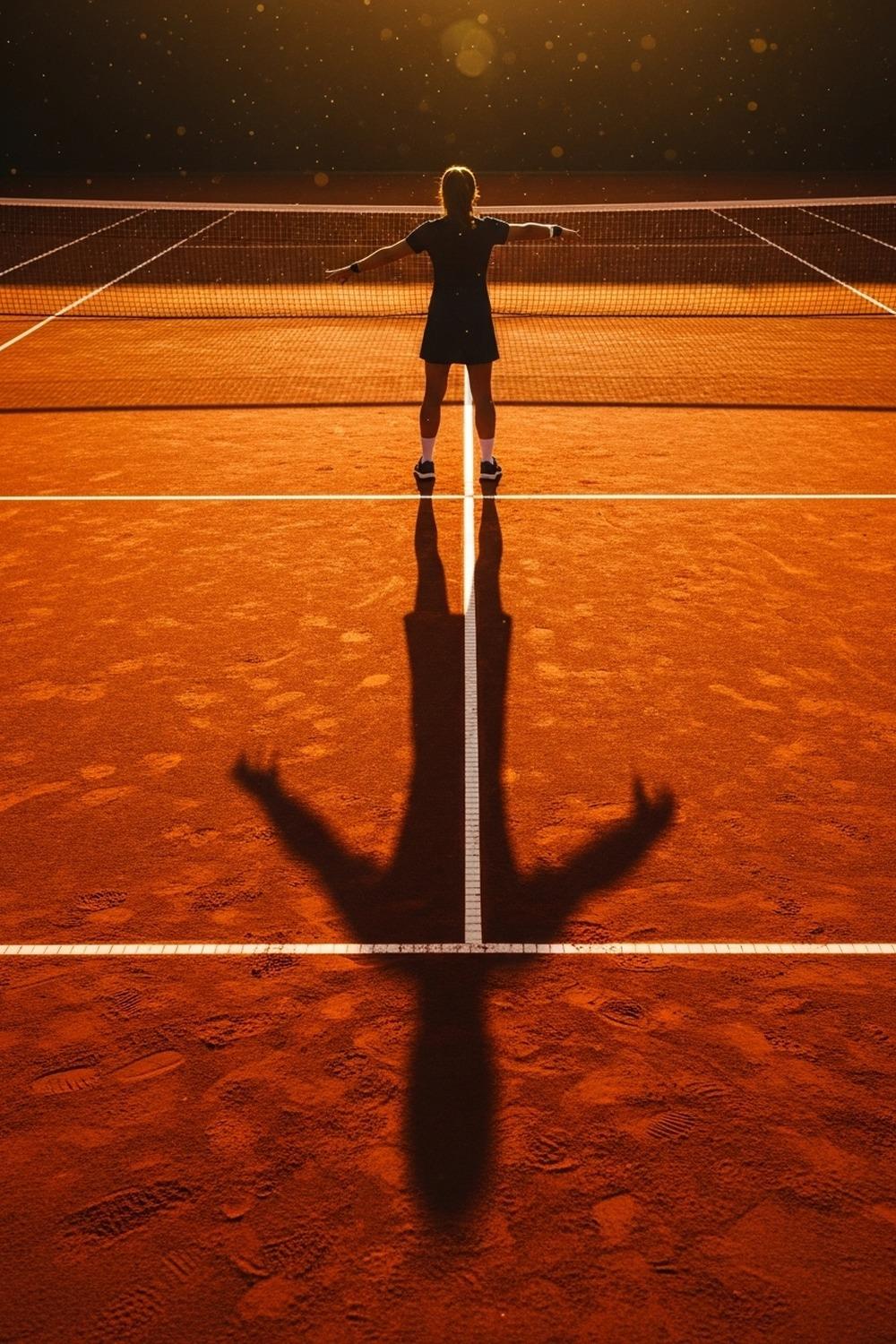 A lone tennis player