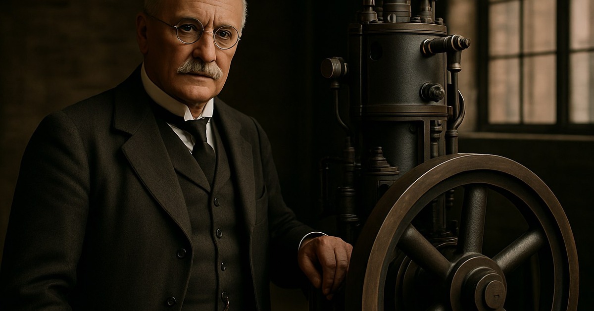 Massive cargo ship crossing the Atlantic Ocean powered by diesel engines at dusk