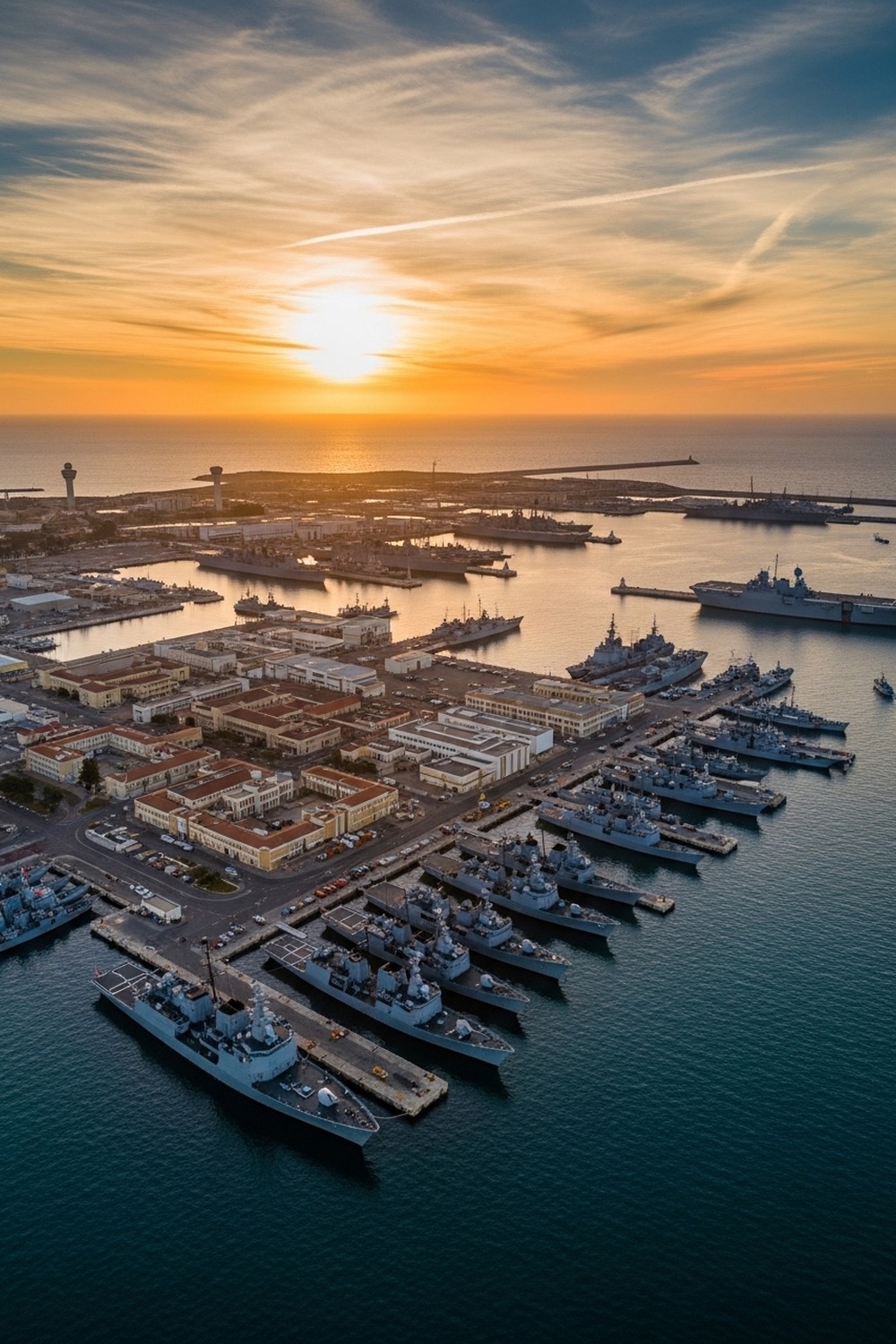 Aerial view of Naval Station Rota on Spain