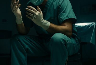 Surgical team in teal gowns performs operation under bright OR lighting Istanbul