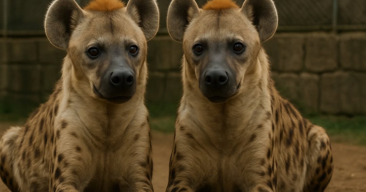 Close-up side profile of a spotted hyena with textured fur and dark muzzle