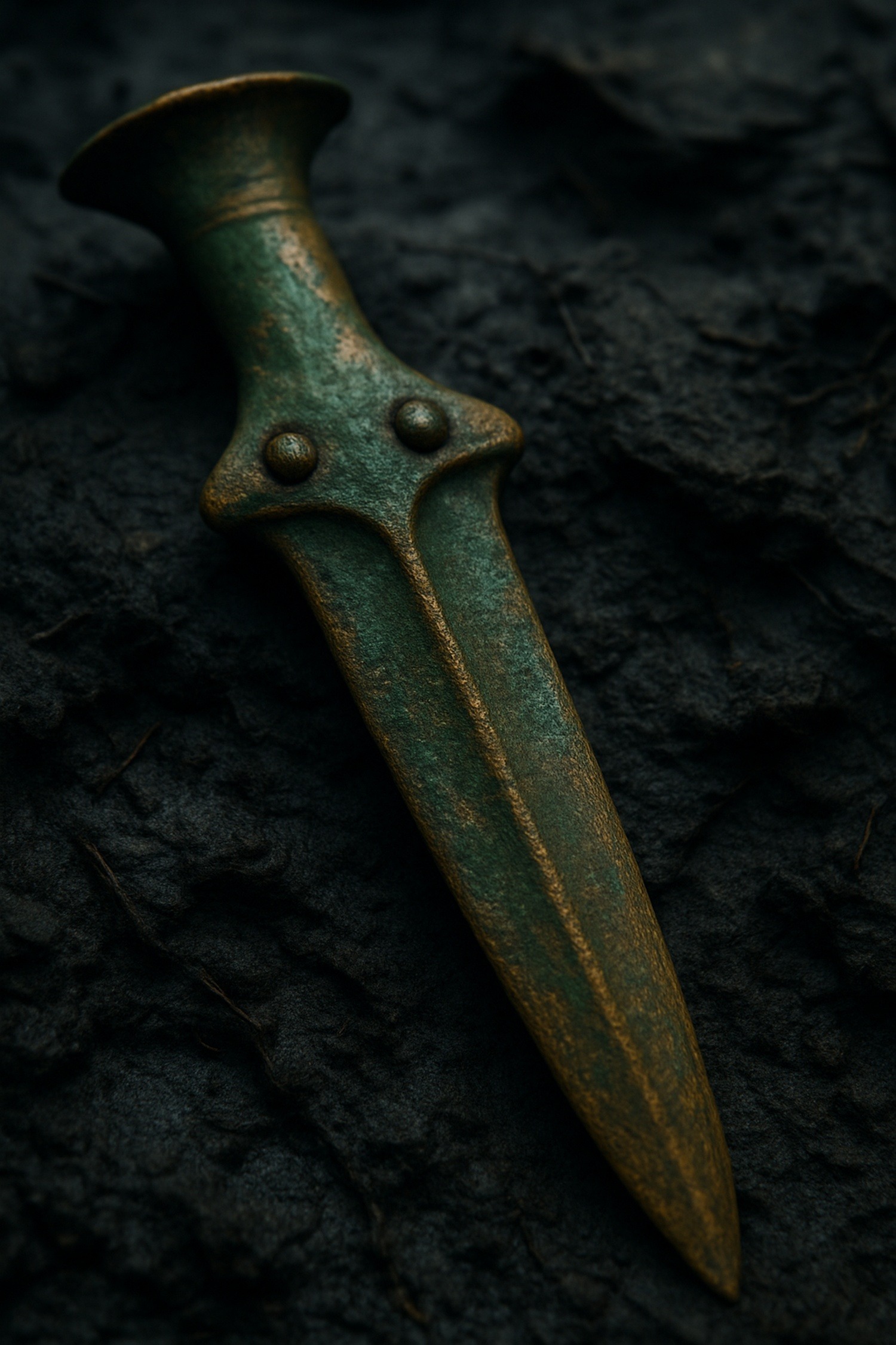 Ancient Bronze Age dagger with intact hilt and blade recovered from Polish Baltic cliffside sediment
