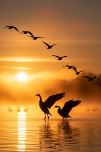 Photo: Canada Geese Leave the Formation for Each Other