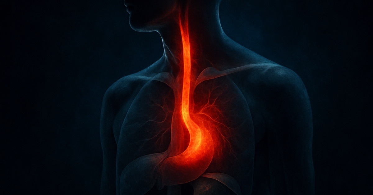Medical illustration of human esophagus showing rupture damage from extreme pressure