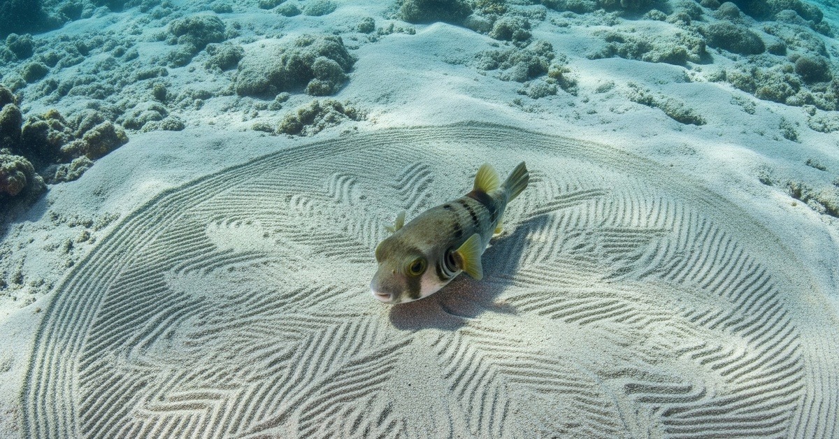 The Pufferfish That Sculpts a Perfect Circle to Win Love — supporting photograph (different angle)