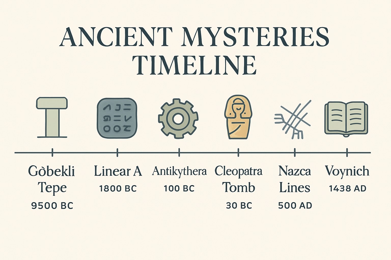 The Greatest Ancient Mysteries of the World, Explained infographic