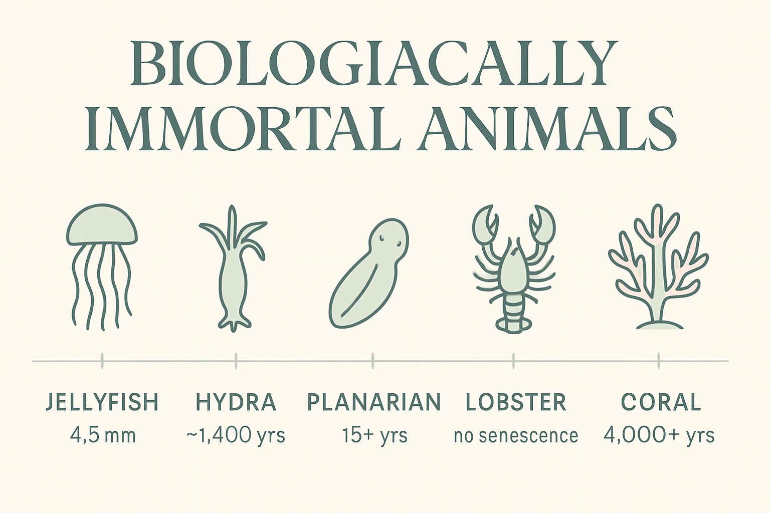 The Animal That Can Live Forever: The Immortal Jellyfish infographic