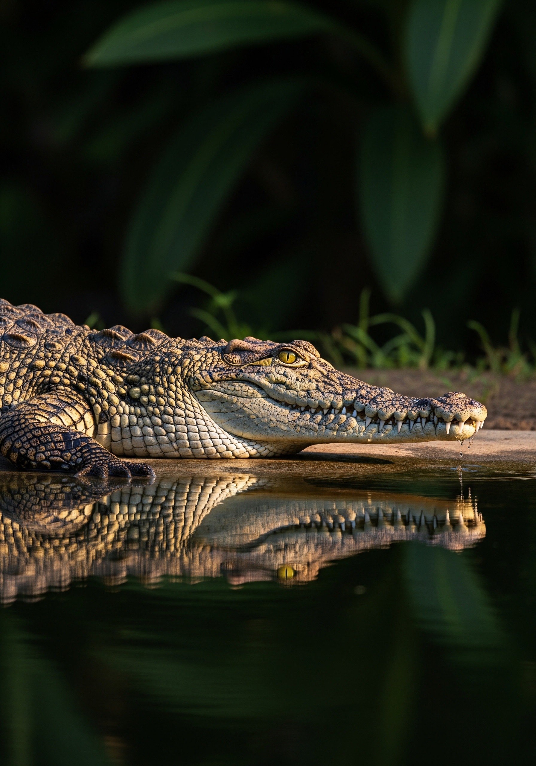 A solitary female American crocodile in a Costa Rican reptile sanctuary, illustrating the first recorded virgin birth in crocodilians.