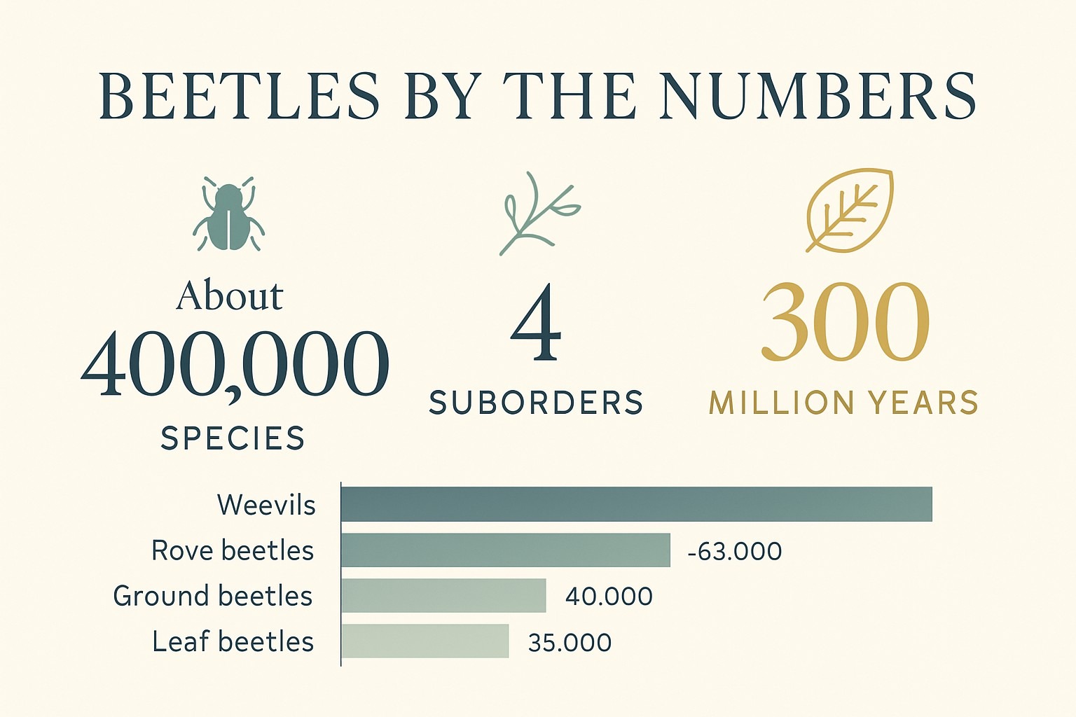How Many Beetle Types Are There? Tour of 400,000 Species infographic