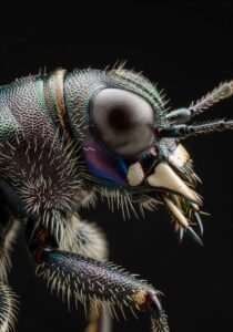 Extreme macro view of an insect spiracle, the valved breathing opening in the side of the exoskeleton
