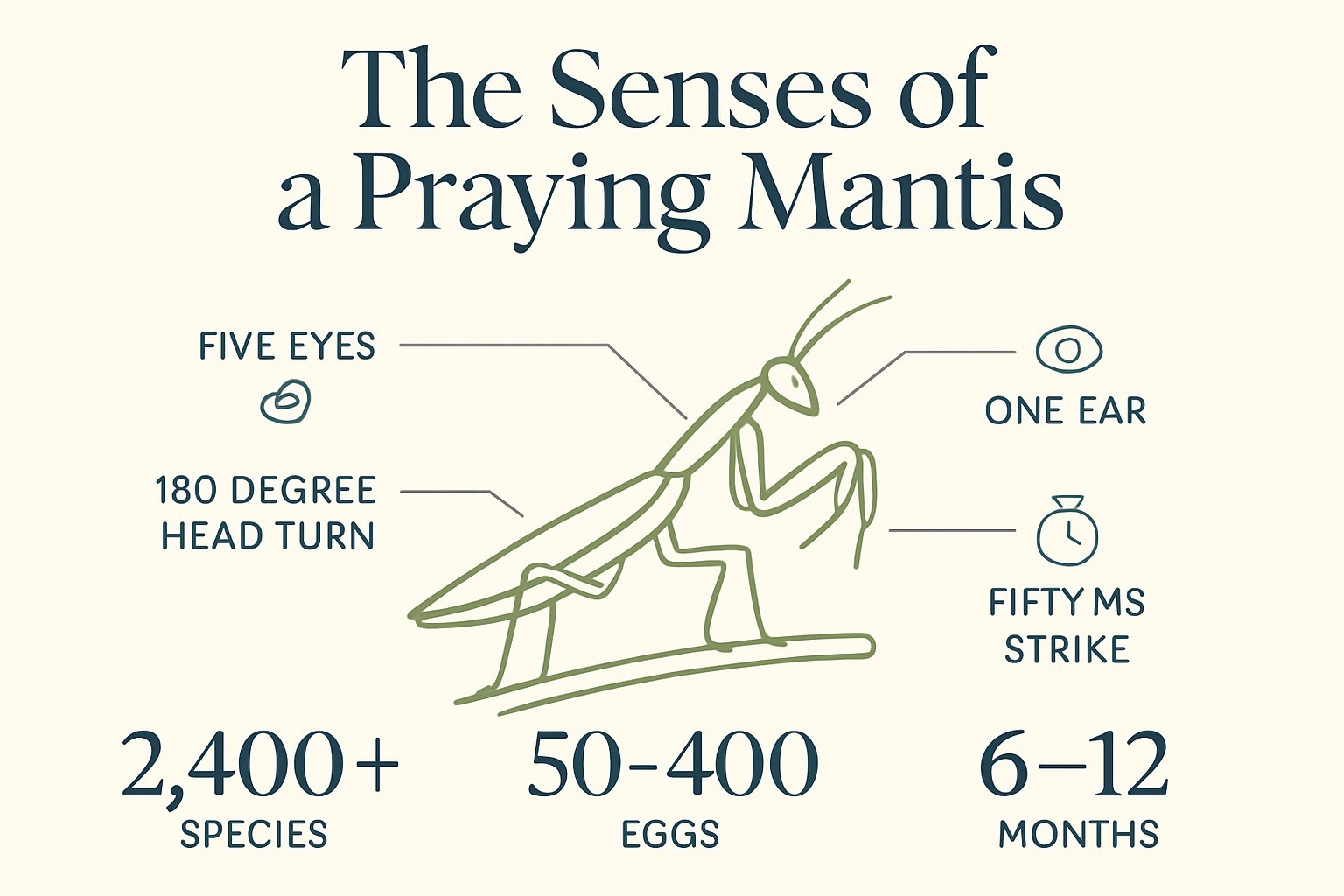 Praying Mantis Facts for Kids: The Garden Ninja infographic
