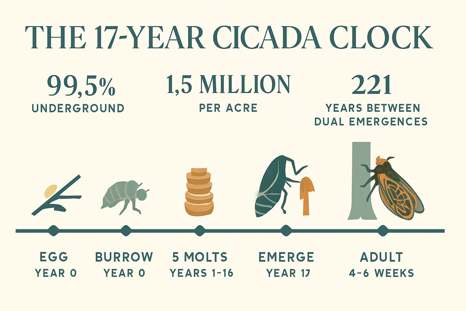 Why Do Cicadas Come Out Every 17 Years? The Real Science infographic