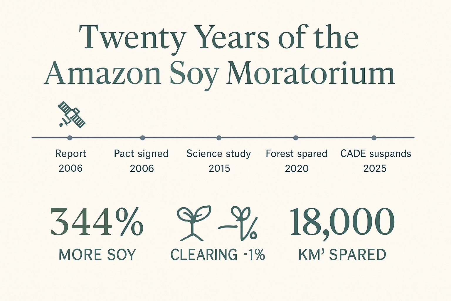 The Amazon Soy Moratorium Explained: 20 Years, Then Gone infographic