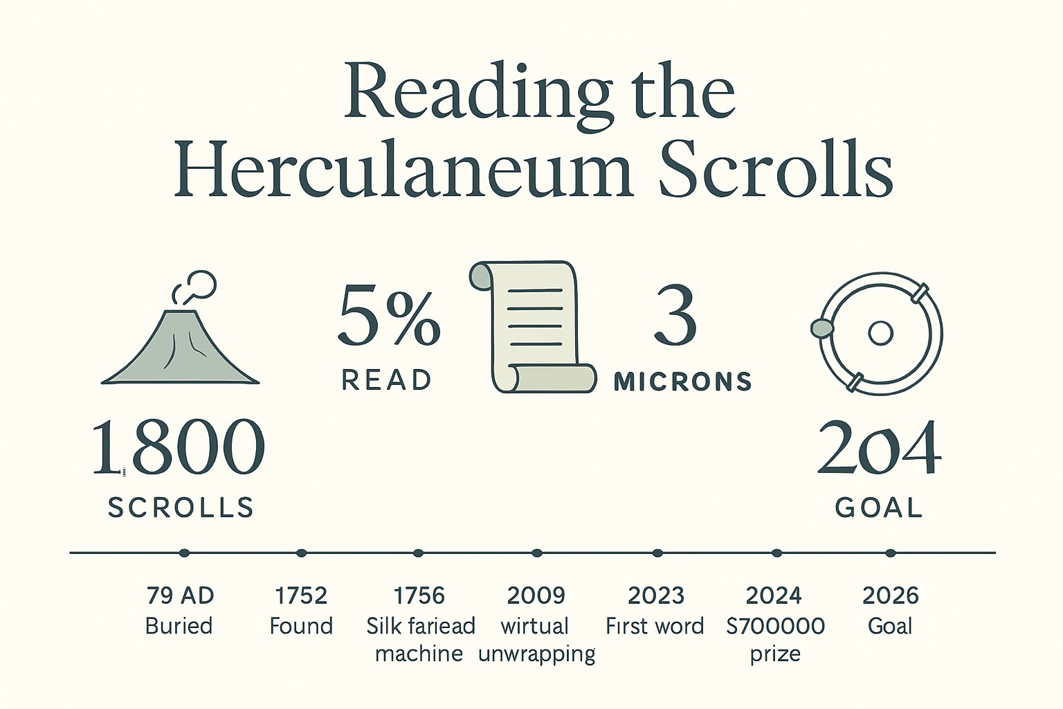 Herculaneum Scrolls AI: Reading the Unopened Library infographic