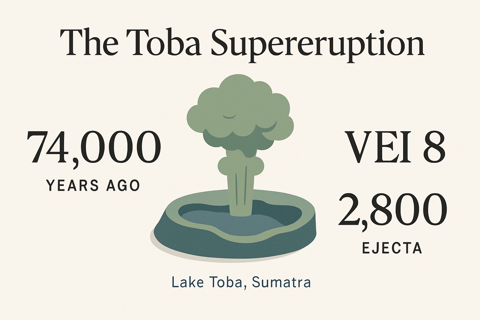 How Humans Survived the Toba Supervolcano infographic