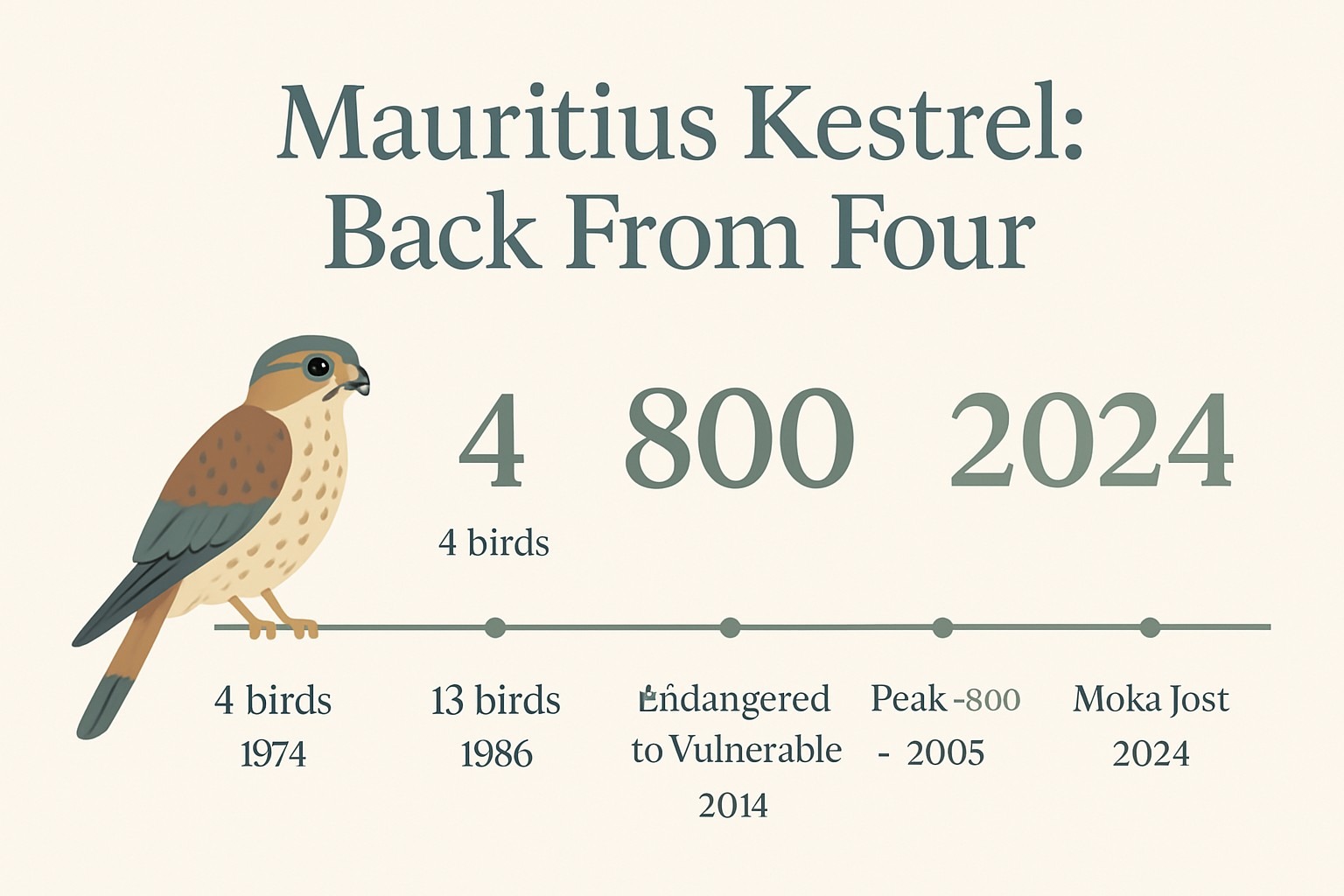 How the Mauritius Kestrel Was Saved From Extinction infographic